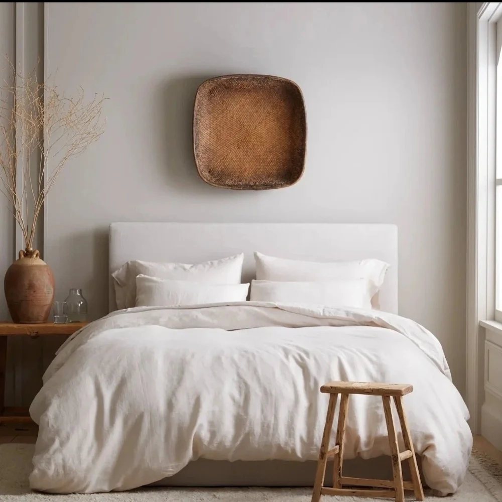 QUINCE European Linen Duvet Cover Set, King/Cal King Sand, MSRP $214